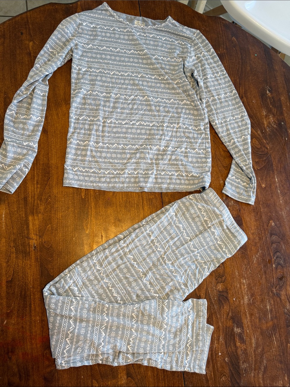 32 Degrees Gray Fair Isle Kids Pajama Set